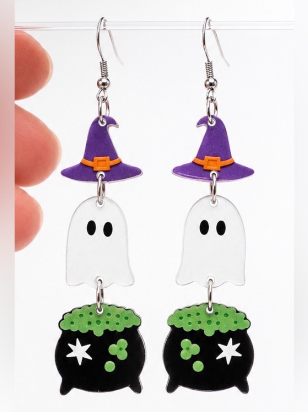 BUY NOW - Witch Hat, Ghost & Cauldron Earrings